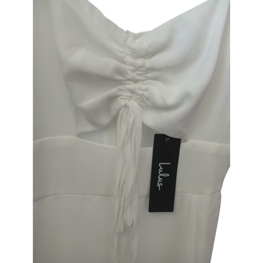 Lulus White Maxi Dress Size S NWT Elegant Slit Dress Formal Summer Wedding - Picture 5 of 7